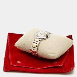 Pre Owned ساعة يد نسائية كارتييه بالون بلو W2BB0010 ستانلس ستيل وذهب أصفر عيار 18 فضية 28 مم