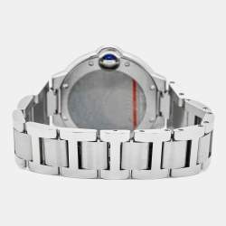 Pre Owned Cartier Ballon Bleu W4BB0016 Silver Dial Diamond Stainless Steel Women's Wristwatch 33 mm