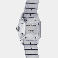 Pre Owned Cartier Santos 2961 White 18K Yellow Gold Stainless Steel Women’s Wristwatch 29 mm