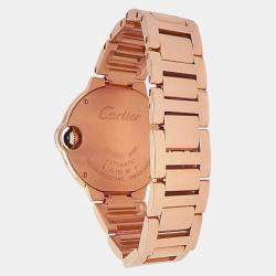 Pre Owned Cartier Ballon Bleu WE902062 Automatic Silver Diamond 18K Rose Gold Women’s Wristwatch 33 mm