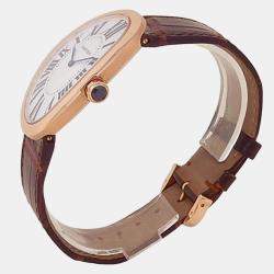 Pre Owned Cartier Baignoire W8000002 Automatic Silver 18K Rose Gold Women’s Wristwatch 34 mm