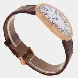 Pre Owned Cartier Baignoire W8000002 Automatic Silver 18K Rose Gold Women’s Wristwatch 34 mm