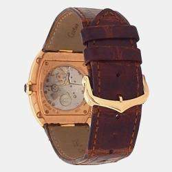 Pre Owned Cartier Baignoire W8000002 Automatic Silver 18K Rose Gold Women’s Wristwatch 34 mm