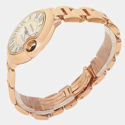 Pre Owned Cartier Ballon Bleu W6920068 Automatic Silver 18K Rose Gold Women’s Wristwatch 33 mm
