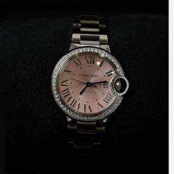 Pre Owned Cartier Ballon Bleu W4BB0037 Automatic Pink Stainless Steel Women's Wristwatch 33 mm