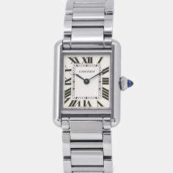 Pre Owned Cartier Tank Must WSTA0051 Quartz Silver Stainless Steel Women's Wristwatch 22 mm  