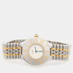 Pre Owned Cartier Must de Cartier W10050F4 Quartz Cream Stainless Steel Women's Wristwatch 31 mm