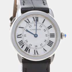 Pre Owned Cartier Ronde Solo W6700155 Quartz Stainless Steel Womens Wristwatch 29.5 mm