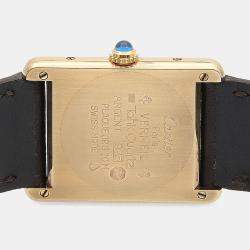 Pre Owned Cartier Tank Must W1002653 Quartz Gold Plated Silver Womens Wristwatch 23.5 mm