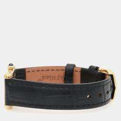 Pre Owned Cartier Tank Must W1003153 Quartz Gold Plated Silver Womens Wristwatch 20.5 mm