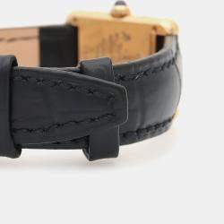 Pre Owned Cartier Tank Must W1003053 Quartz Gold Plated Silver Womens Wristwatch 20.5 mm