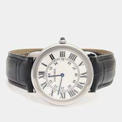 Pre Owned Cartier Ronde Solo W6700255 Quartz Stainless Steel Mens Wristwatch 36 mm