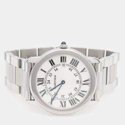 Pre Owned Cartier Ronde Solo W6701005 Quartz Stainless Steel Men's Wristwatch 36 mm