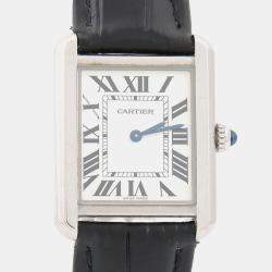 Pre Owned Cartier Tank Solo W5200005 Quartz Stainless Steel Womens Wristwatch 24.5 mm