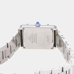 Pre Owned Cartier Tank Solo W5200013 Quartz Stainless Steel Womens Wristwatch 24 mm