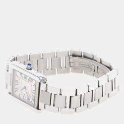 Pre Owned Cartier Tank Solo W5200013 Quartz Stainless Steel Womens Wristwatch 24 mm