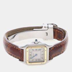 Pre Owned Cartier Panthere W250295A Quartz Yellow Gold Stainless Steel Womens Wristwatch 22 mm