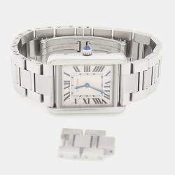 Pre Owned Cartier Tank Solo W5200013 Quartz Stainless Steel Womens Wristwatch 24.5 mm