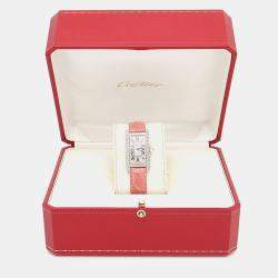 Pre Owned Cartier Tank Americaine W2601956 Quartz White Gold Women's Wristwatch 19 mm