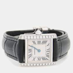 Pre Owned Cartier Tank Francaise WE100251 Quartz White Gold Women's Wristwatch 20.5 mm