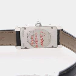 Pre Owned Cartier Tank Americaine WB707331 Quartz White Gold Women's Wristwatch 19 mm