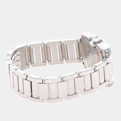 Pre Owned Cartier Tank Anglaise Diamond Quartz White Gold Women's Wristwatch 23 mm