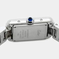 Pre Owned Cartier Tank Must WSTA0051 Silver Dial Stainless Steel Women's Wristwatch 22 mm