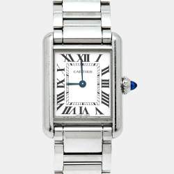 Pre Owned Cartier Tank Must WSTA0051 Silver Dial Stainless Steel Women's Wristwatch 22 mm