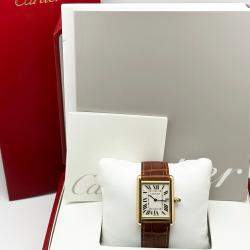 Pre Owned Cartier Tank Louis W1529756 Quartz 18K Yellow Gold Women's Wristwatch 33 mm