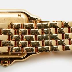 Pre Owned Cartier Panthere WJPN0016 Silver Dial 18K Yellow Gold Diamond Women's Wristwatch 27 mm