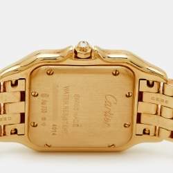 Pre Owned Cartier Panthere WJPN0016 Silver Dial 18K Yellow Gold Diamond Women's Wristwatch 27 mm