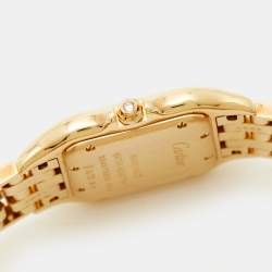 Pre Owned Cartier Panthere WJPN0016 Silver Dial 18K Yellow Gold Diamond Women's Wristwatch 27 mm