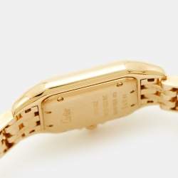 Pre Owned Cartier Panthere WJPN0016 Silver Dial 18K Yellow Gold Diamond Women's Wristwatch 27 mm