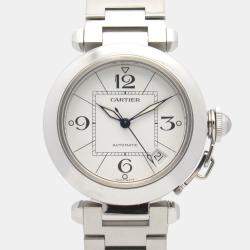 Pre Owned Cartier Pasha C de Cartier W31074M7 Automatic White Stainless Steel Women's Wristwatch 35 mm