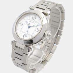 Pre Owned Cartier Pasha C de Cartier W31074M7 Automatic White Stainless Steel Women's Wristwatch 35 mm