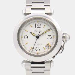 Pre Owned Cartier Pasha C de Cartier W31015M7 Automatic White Stainless Steel Women's Wristwatch 35 mm