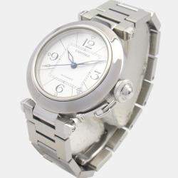 Pre Owned Cartier Pasha C de Cartier W31074M7 Automatic White Stainless Steel Women's Wristwatch 35 mm