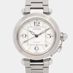 Pre Owned Cartier Pasha C de Cartier W31074M7 Automatic White Stainless Steel Women's Wristwatch 35 mm