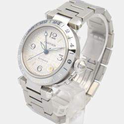 Pre Owned Cartier Pasha C de Cartier W31029M7 Automatic Silver Stainless Steel Women's Wristwatch 35 mm