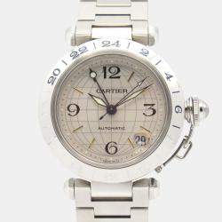 Pre Owned Cartier Pasha C de Cartier W31029M7 Automatic Silver Stainless Steel Women's Wristwatch 35 mm
