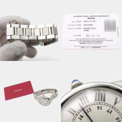 Pre Owned Cartier Ronde Solo W6701004 Quartz White Stainless Steel Women's Wristwatch 29 mm