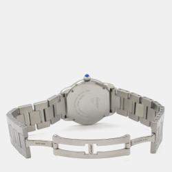 Pre Owned Cartier Ronde Solo W6701004 Quartz White Stainless Steel Women's Wristwatch 29 mm
