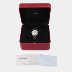 Pre Owned Cartier Ballon Bleu W2BB0037 Automatic Silver 18k Yellow Gold Stainless Steel Women's Wristwatch 33 mm