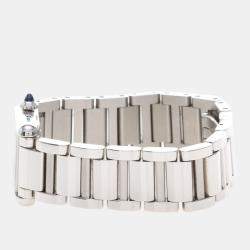Pre Owned Cartier Tank Must WSTA0051 Quartz White Stainless Steel Women's Wristwatch 33mm