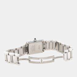 Pre Owned Cartier Tank Must WSTA0051 Quartz White Stainless Steel Women's Wristwatch 33mm