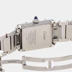 Pre Owned Cartier Tank Must WSTA0051 Quartz White Stainless Steel Women's Wristwatch 33mm