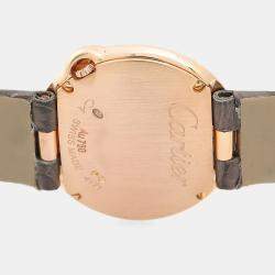 Pre Owned Cartier Ballon Blanc WGBL0005 Quartz Silver Diamonds Gold Women's Wristwatch 30mm