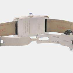 Pre Owned Cartier Tank AmÃ©ricaine WSTA0016 Quartz White Stainless Steel Women's Wristwatch 34mm