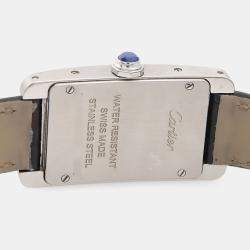 Pre Owned Cartier Tank AmÃ©ricaine WSTA0016 Quartz White Stainless Steel Women's Wristwatch 34mm