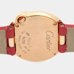 Pre Owned Cartier Ballon Blanc WGBL0002 Quartz White Diamonds Gold Women's Wristwatch 25.5mm